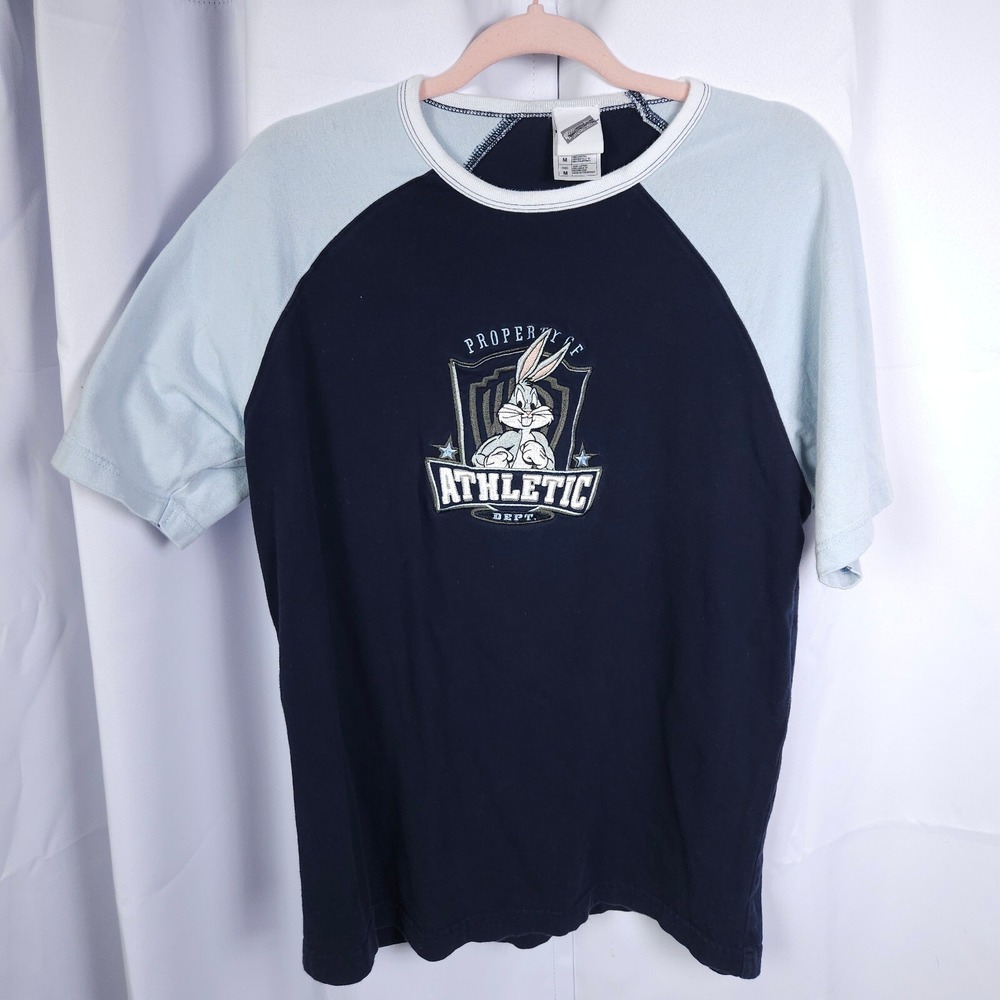 Warner Bros‎ Bugs Bunny Athletic Dept Tee Mens Medium Navy Cotton